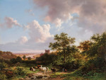 ₴ Репродукция пейзаж известного художника "Панорамный пейзаж с видом на Средний Рейн и замок"
