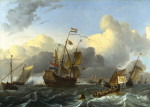 ⚓Репродукция морской пейзаж от 223 грн.: Морской пейзаж с голландским военным кораблем