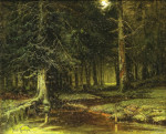 ₴ Репродукция пейзаж от 253 грн.: Вид леса в сумерках