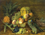 ₴ Репродукція натюрморт від 253 грн.: Натюрморт з фруктами та амазонським папугою