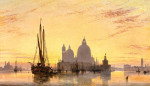 ₴ Репродукция картины морской пейзаж художника от 147 грн.: Венецианская ведута с видом церкви Санта-Мария-делла-Салюте