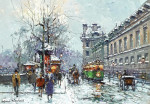 ₴ Репродукция городской пейзаж от 271 грн.: Зима, набережная возле Лувра