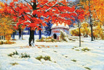 ₴ Репродукция пейзаж от 217 грн.: Ранний снег