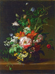 Купить репродукцию картины: Натюрморт с букетом цветов в вазе
