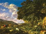 ₴ Репродукция картины пейзаж от 180 грн.: Пейзаж с большим дубом и пастухи с овцами и козами