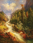 ₴ Купить картину пейзаж художника от 210 грн: Водопад около Грундльзе