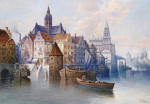 ₴ Картина городской пейзаж художника от 170 грн.: Каприччио, вид на гавань