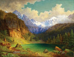 ₴ Репродукция картины пейзаж от 184 грн.: Рыбак идущий вдоль горного озера