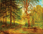 Купить от 108 грн. картину пейзаж: Старая береза на берегу лесного ручья