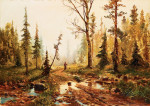 Купить от 101 грн. картину пейзаж: Осень, фигура на лесной дороге