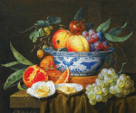 ₴ Купить натюрморт художника от 202 грн.: Натюрморт с фруктами в миске, устрицы и виноград