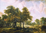 ₴ Картина пейзаж известного художника от 235 грн.: Лесной пейзаж с коттеджами