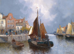 Пейзаж: Вид голландской гавани