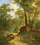 ₴ Купить картину пейзаж художника от 189 грн: Встреча пастухов на пути домой