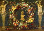 ₴ Картина натюрморт известного художника от 221 грн.: Венок из фруктов, овощей и зерна, окамляет бюст Цецеры