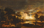 ₴ Репродукция пейзаж от 269 грн.: Лунный пейзаж с видом на реку Амстел и замок Коствелоре