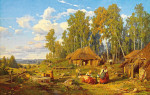 ₴ Репродукция картины пейзаж от 161 грн: Пейзаж с эстонской фермой в день летнего солнцестояния