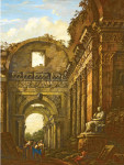 Городской пейзаж: Каприччио римских руин, с фигурами на переднем плане