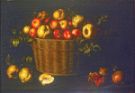 Натюрморт: Корзина с яблоками, айвой и гранатом