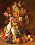 ₴ Репродукция картины натюрморт от 189 грн.: Цветочный натюрморт, фрукты и кореллы