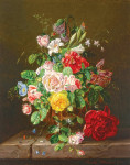 Натюрморт: Цветочный натюрморт с розами