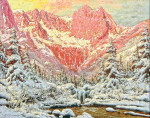 ₴ Репродукция картины пейзаж от 189 грн: Зимняя долина на фоне гор