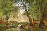 ₴ Репродукция пейзаж от 217 грн.: Лесной пейзаж с оленями