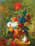 ₴ Репродукция натюрморт от 257 грн.: Цветы в вазе на фоне парка