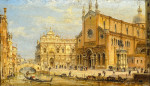 ₴ Картина городской пейзаж художника от 147 грн.: Венеция, площадь Сан-Джованни и Паоло