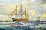 ⚓Репродукція морський краєвид від 211 грн.: Кітобої "Ізабелла" та "Сван" в арктичних водах
