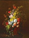 ₴ Репродукция натюрморт от 325 грн.: Розы, маки, вьюнок и другие цветы