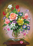 Натюрморт: Цветы в стеклянной вазе