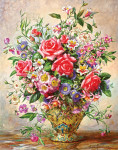 ₴ Репродукция натюрморт от 356 грн.: Цветы в декоративной вазе