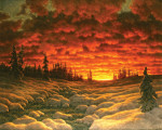 ₴ Репродукция пейзаж от 253 грн.: Зимний закат
