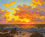 ⚓Картина морской пейзаж художника от 259 грн.: Закат над Адриатикой