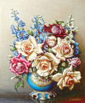 ₴ Репродукция натюрморт от 198 грн.: Натюрморт цветов в севрской вазе