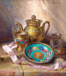 ₴ Репродукция картины натюрморт от 174 грн.: Натюрморт с фарфоровой посудой