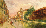 ₴ Репродукция городской пейзаж от 205 грн.: Венецианский канал в дождь