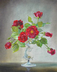 ₴ Репродукция натюрморт от 242 грн.: Красные розы в вазе Дельфин