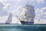⚓Репродукция морской пейзаж от 217 грн.: "Сокол", Шербур гонка, сентябрь 1831