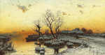 ₴ Репродукція краєвид від 181 грн.: Захід сонця над болотами