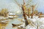 ₴ Репродукция пейзаж от 217 грн.: Зимний речной пейзаж