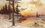₴ Репродукция пейзаж от 205 грн.: Зимние сумерки