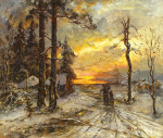 ₴ Репродукция пейзаж от 265 грн.: Зимний закат