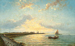 Купить картину море художника от 169 грн.: Лодки на Зюдерзее в сумерках