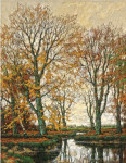 ₴ Купить картину пейзаж художника от 210 грн: Деревья осенью