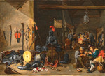 Картина бытовой жанр известного художника от 170 грн.: Гауптвахта с солдатом и крестьянином закуривающим трубку, натюрморт брони