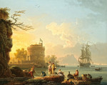 ⚓Репродукція морський краєвид від 372 грн.: Рибалки в середземноморській сцені під час заходу сонця