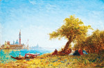 ₴ Репродукция городской пейзаж от 211 грн.: Отдых возле Венеции
