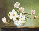 ₴ Репродукція натюрморт від 206 грн.: Квіти магнолії у китайській вазі